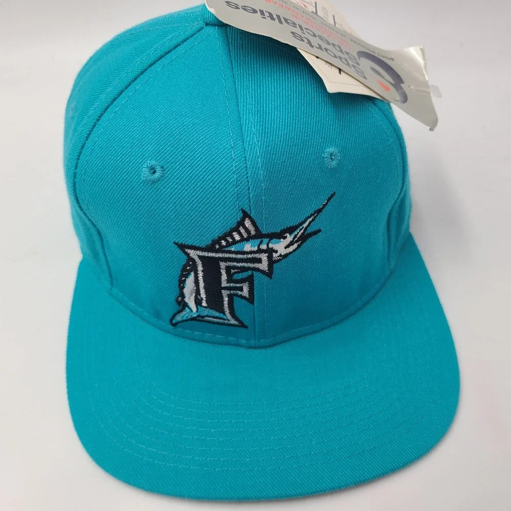 Vintage Florida Marlins Hat Fitted 6 7/8 Sports Specialties Blue MLB Wool Men